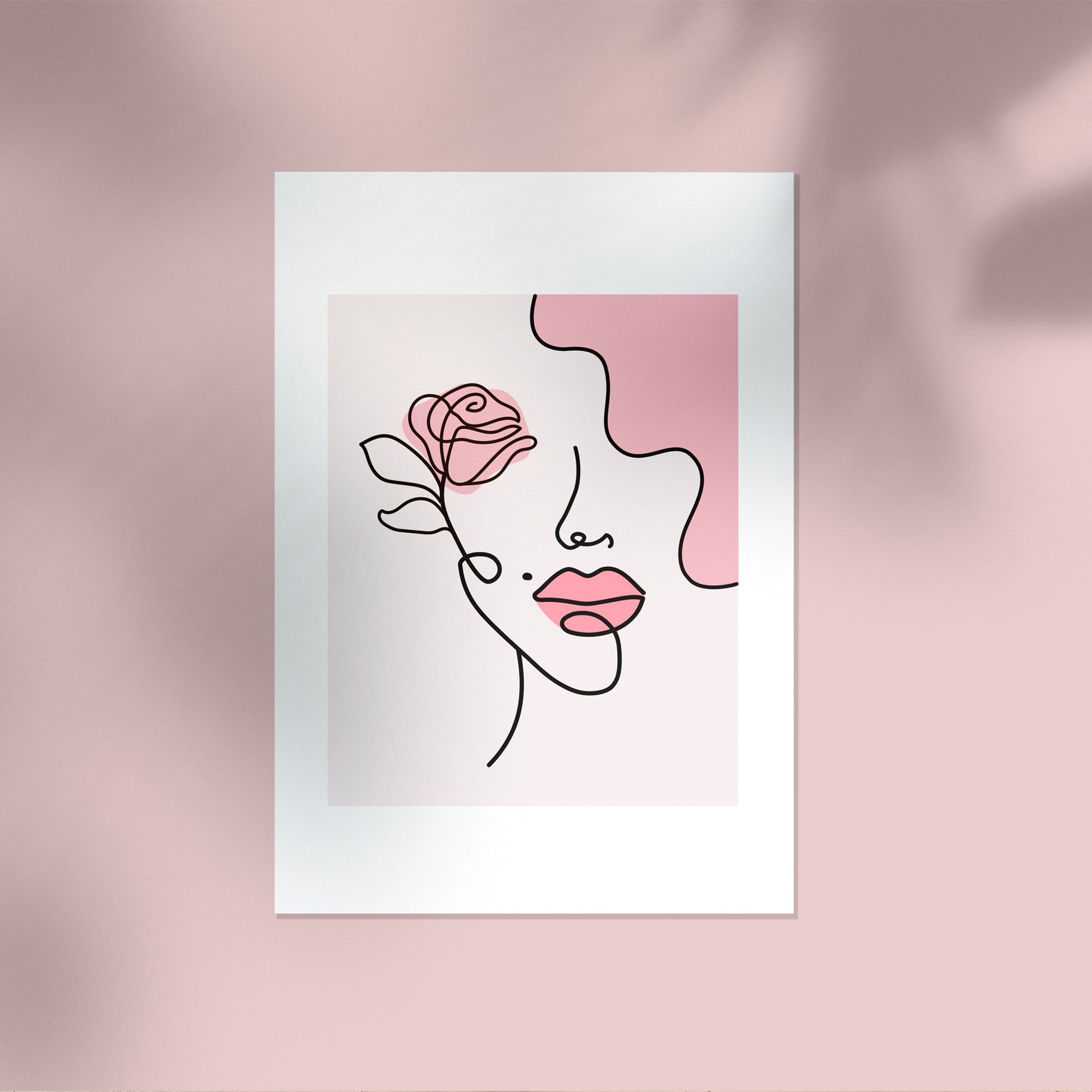 wavy hair line art on cardstock