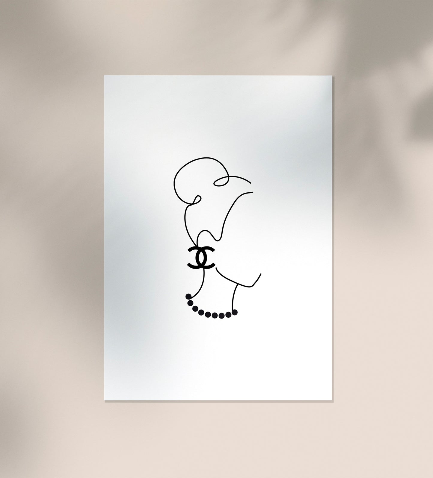 Tiffany II in pearls minimal line art print